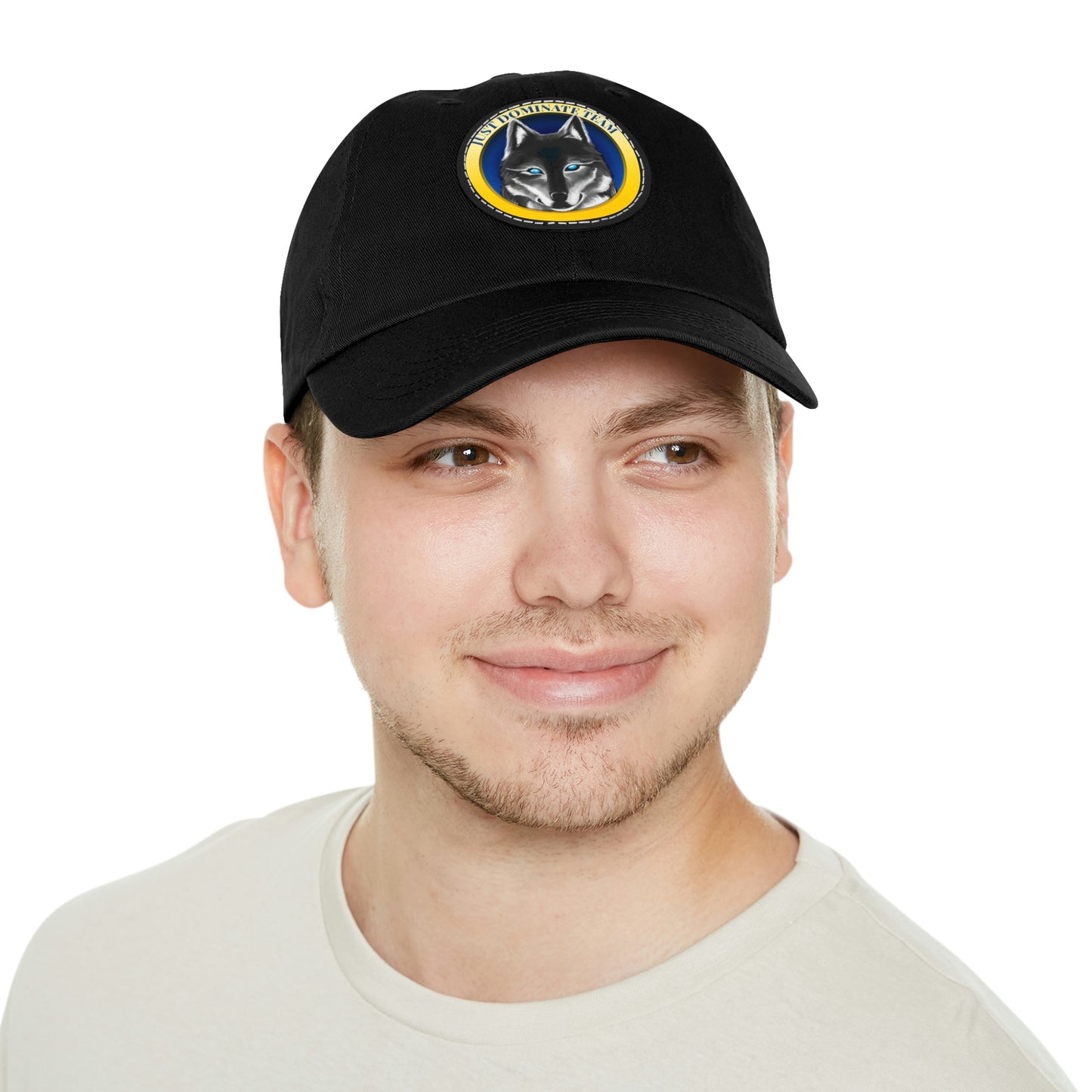 Dad Hat with Leather Patch (Round)